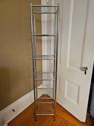 Chrome MCM Style Shelving Unit