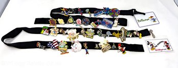 Two Pin Trading Lanyards (BLACK) With 36 Enamel Pins