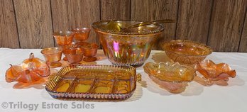 Orange Carnival Glass Lot #1