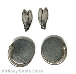 JTH Jens Tage Hansen Denmark Copenhagen Sterling Silver Clip-On Earrings & Mexican Sterling Earrings