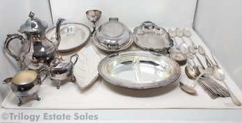 Large Lot Of Silver Plate