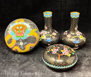 Black Chinese Cloisonne Vessels