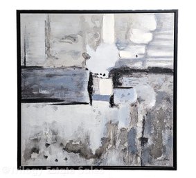 Mieluelunge Signed Original Abstract Monochome Painting VERY LARGE 40' X 40'