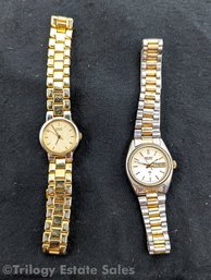 2 Ladies Seiko Quartz Watches 2626-0159 And 2Y01-0060