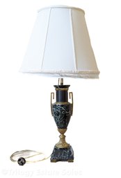 French Black Marble Urn Style Table Lamp