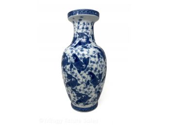 Blue & White Koi Vase Large 16'