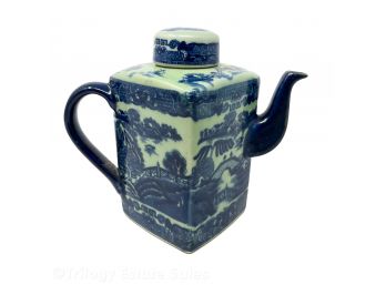 Victoria Ware Blue Willow Square Teapot