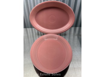 Two Fiesta Rose 13-3/8' Platters