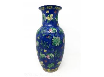 Blue Chinese Vase With Flowers