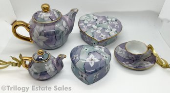 Sher Porcelain Tea Set & Trinket Boxes