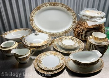 Noritake 12 Place Settings #175 'Christmas Ball' Pattern Gold Decoration China NO SHIPPING