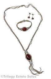 Carnelian And 800 Silver Jewelry Set