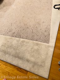 10' X 13' Beige And Off-White Swirls With Asymentrical Border Rug