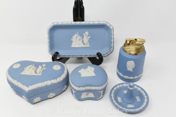 Wedgwood Blue Jasperware Dresser Items