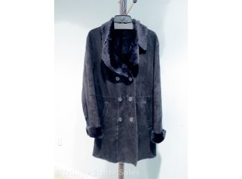 Henri Bendel Womens Shearling & Leather Jacket Made In Italy