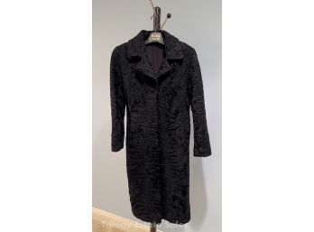 Womens Persian Lamb Overcoat US Size 8 W Leather Belt