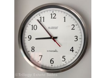 La Crosse Technology Ultratomic Wall Clock Brushed Chrome