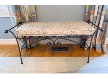 Wrought Iron Bench With Cushion