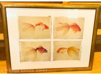 Polaroid-Transfer-Style Artwork Of Koi Fish