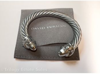 David Yurman Grey Aluminum 10mm Cable Cuff Bracelet