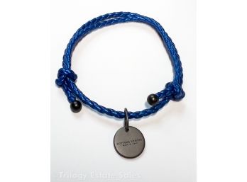 Bottega Veneta Blue Leather Adjustable Bracelet