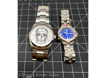 Zaddig & Voltaire Skull Watch And Guess Watch