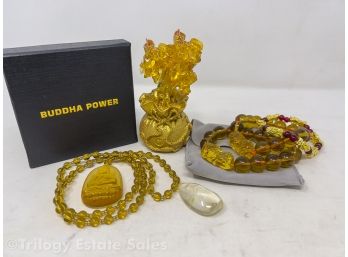 Buddha Power Citrine Tree, Necklace, Three Bracelets