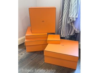 Five Hermes Damaged Boxes - SEE DESCRIPTION