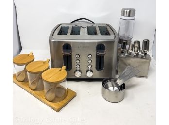 Crux 4-Slice Toaster Plus Condiment Pots & Measuring Cups