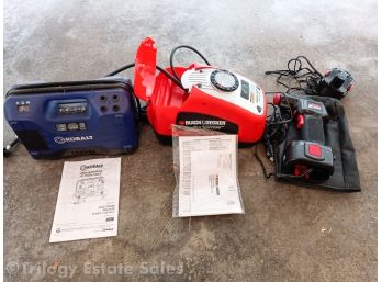 Three Portable Compressors/Inflators Kobalt Black & Decker