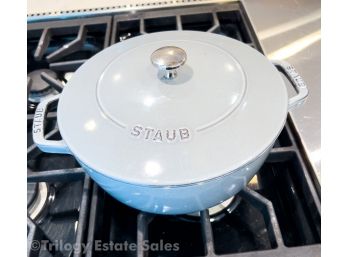 Staub Light Grey Enameled Cast Iron #24 Covered Pot