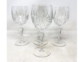 Four Gorham Crystal Wine Glasses 7'