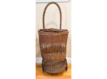 Antique Wicker Market Cart