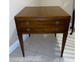 Henredon Heritage Old Fruitwood Square Cocktail Table With One Drawer