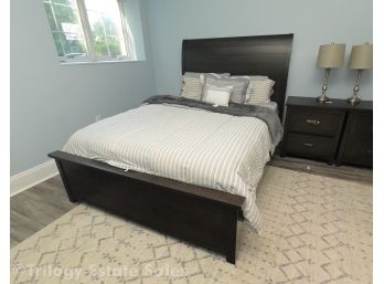 Queen Dark Wood Shiplap Bed