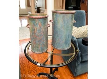 Two Uttermost Rustic Tall Buckest With Handles