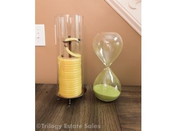 Candle By The Hour Spiral In Hurricane And Hourglass