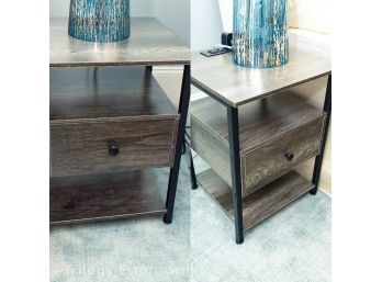 Pair Of Side Tables With Built In Electrical Outlets