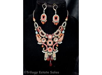 Ayala Bar Is Art Beaded Earring And Necklace Set