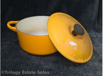 Vintage Le Creuset #2 Pot In Orange/Yellow Married Piece