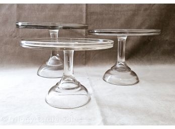 Matching Set Antique Glass Cake Stands