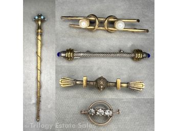 Scepter Torch Brooch And Four Bar Pins Walter Lampl