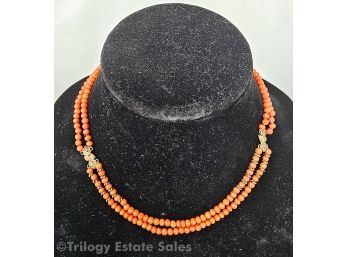 2-strand Coral Necklace