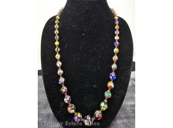 Italian Millefiori Glass Bead Necklace