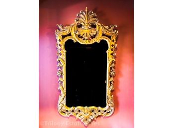 Gold Tone Wooden Wall Mirror