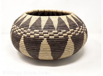 Large Native American Woven Grass Storage Basket