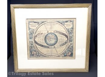 Reproduction Italian Astronomical Map Offset Lithographic Print