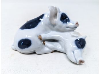 Royal Copenhagen Porcelain Pigs Sleeping Figurine #683
