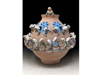 'Ali Baba & 40 Thieves' Clay Figural Sculpture Vase Vessle