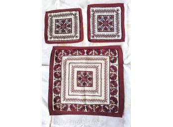 Three Traditional Palestinian Embroidery Panels